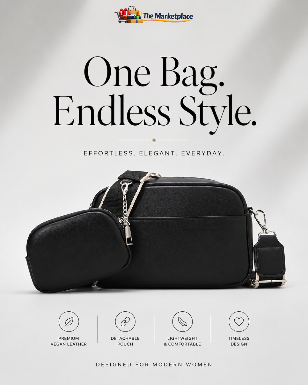 Large Capacity Faux Leather Crossbody Shoulder Bag for Women – Everyday Messenger Purse