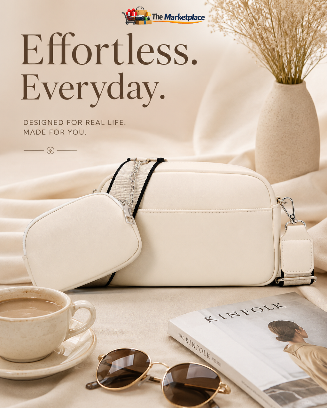 Large Capacity Faux Leather Crossbody Shoulder Bag for Women – Everyday Messenger Purse