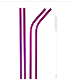 Steel Straw Color Straight Pipe Elbow Straw