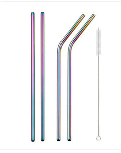 Steel Straw Color Straight Pipe Elbow Straw