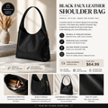 Women’s Black Faux Leather Shoulder Bag