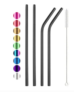 Steel Straw Color Straight Pipe Elbow Straw