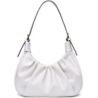 Women’s Ruched Cloud Shoulder Bag – Trendy Vegan Leather Hobo Purse, Soft Mini Underarm Handbag